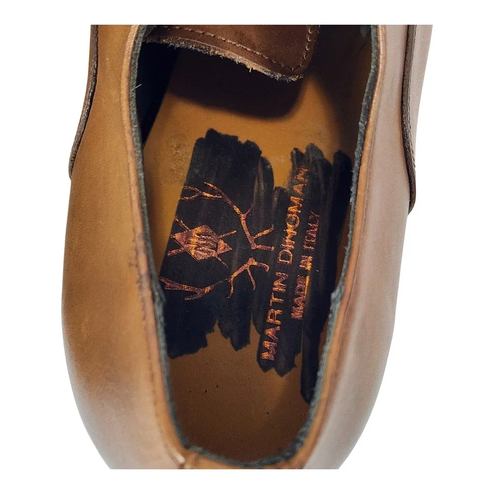 Martin Dingman Brown Leather Cap-Toe Oxfords